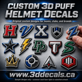 Custom 3D Puff Helmat Decals - 300 Piece Team Package